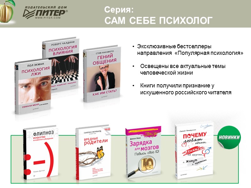 Серия: Сам себе психолог Эксклюзивные бестселлеры направления  «Популярная психология» Освещены все актуальные темы